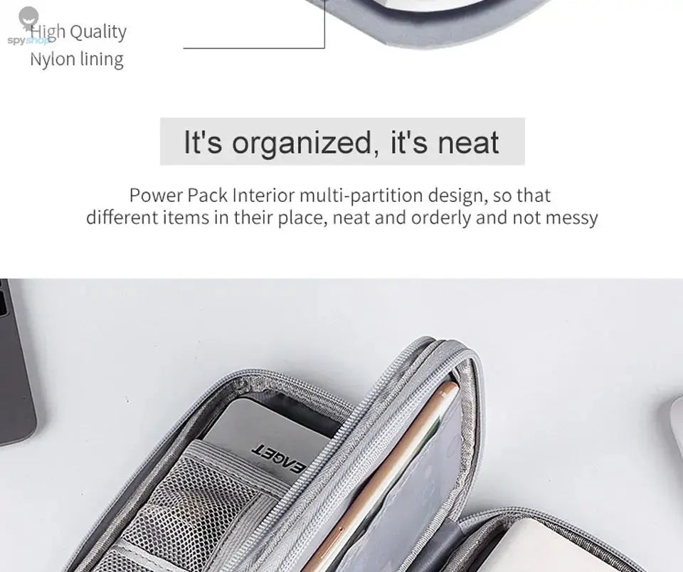 Data Cable Storage Bag Waterproof Portable Carry Case  Storage Bag Travel Organizer Bag for Cable Cord USB Charger Spy-shop.com