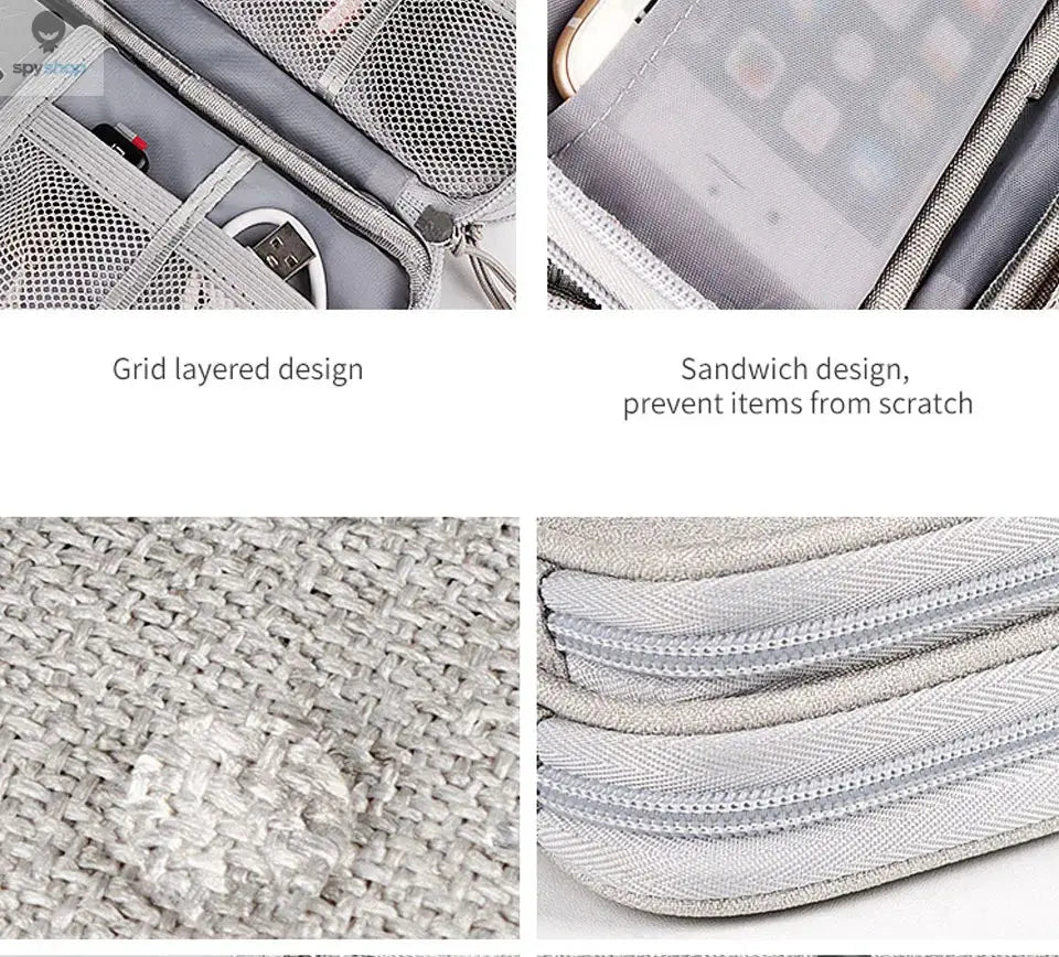 Data Cable Storage Bag Waterproof Portable Carry Case  Storage Bag Travel Organizer Bag for Cable Cord USB Charger Spy-shop.com