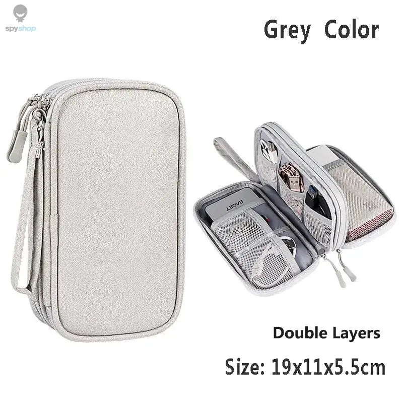 Data Cable Storage Bag Waterproof Portable Carry Case  Storage Bag Travel Organizer Bag for Cable Cord USB Charger Spy-shop.com