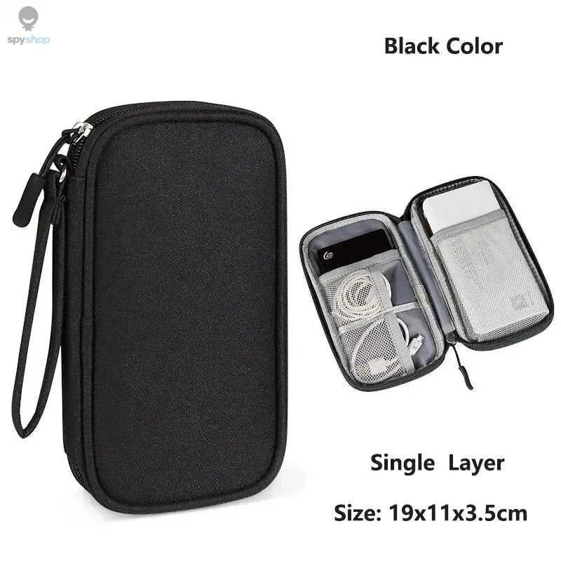 Data Cable Storage Bag Waterproof Portable Carry Case  Storage Bag Travel Organizer Bag for Cable Cord USB Charger Spy-shop.com