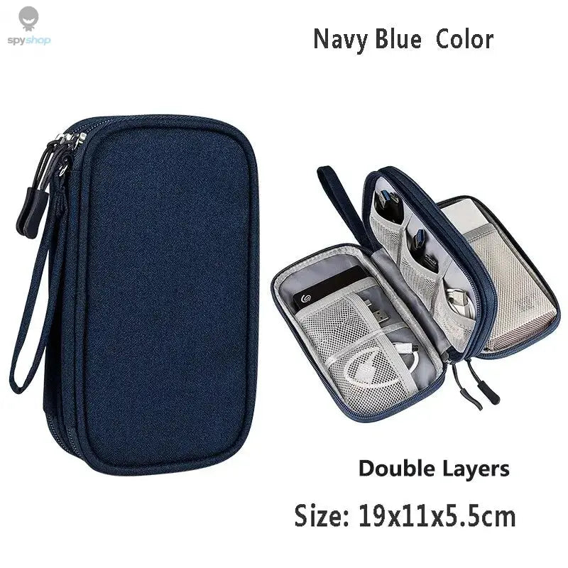 Data Cable Storage Bag Waterproof Portable Carry Case  Storage Bag Travel Organizer Bag for Cable Cord USB Charger Spy-shop.com