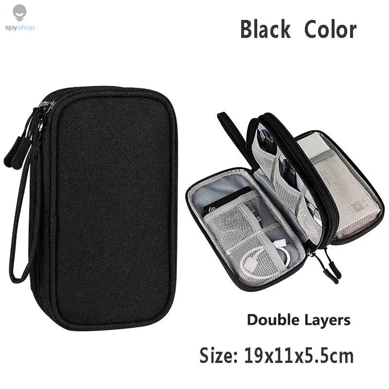 Data Cable Storage Bag Waterproof Portable Carry Case  Storage Bag Travel Organizer Bag for Cable Cord USB Charger Spy-shop.com
