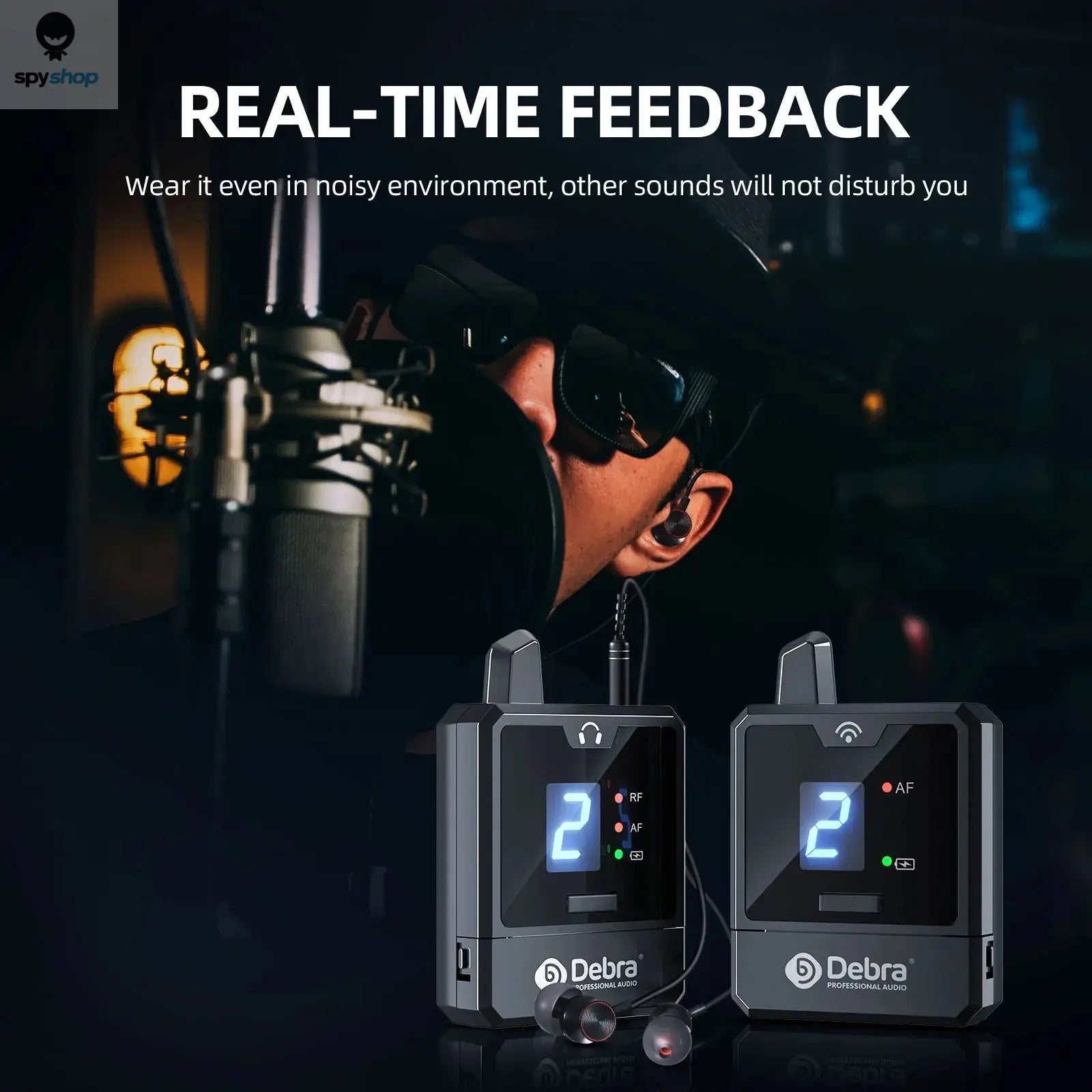 Debra New Protable UHF IEM Wireless In-Ear Monitor System Audio-Mini Rechargeable for Music Audio Monitoring Live Broadcast Spy-shop.com