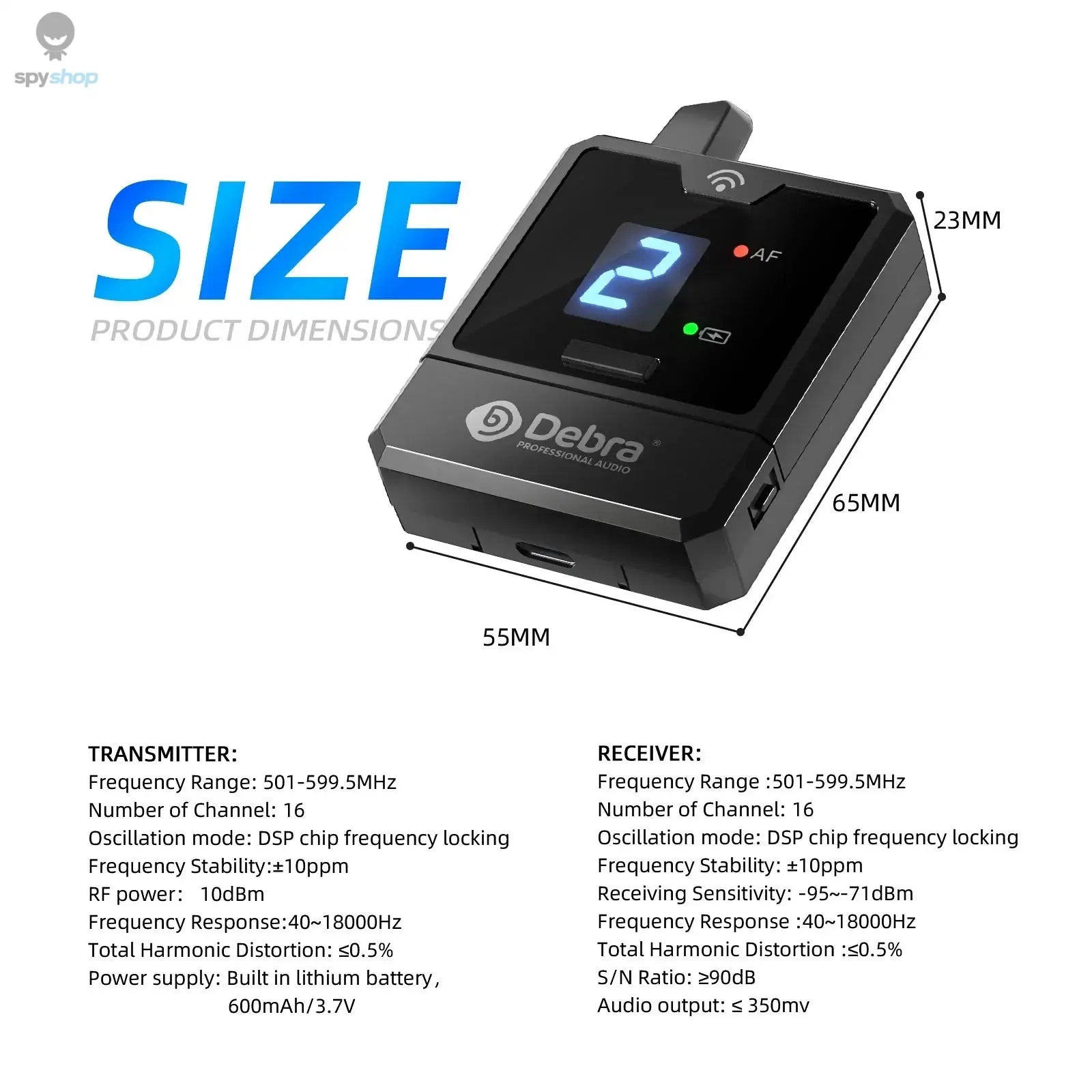 Debra New Protable UHF IEM Wireless In-Ear Monitor System Audio-Mini Rechargeable for Music Audio Monitoring Live Broadcast Spy-shop.com