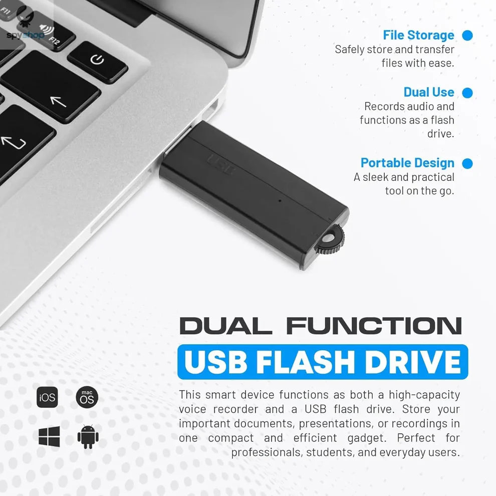 USB Voice Recorder Flash Drive – Discreet Design, Long Battery, Voice Activation