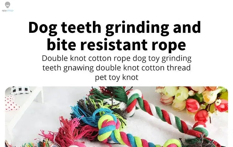 Dog Toy Pet Molar Bite-resistant Cotton Rope Knot for Small Dog Puppy Relieving Stuffy Cleaning Teeth Pet Chew Toys Spy-shop.com