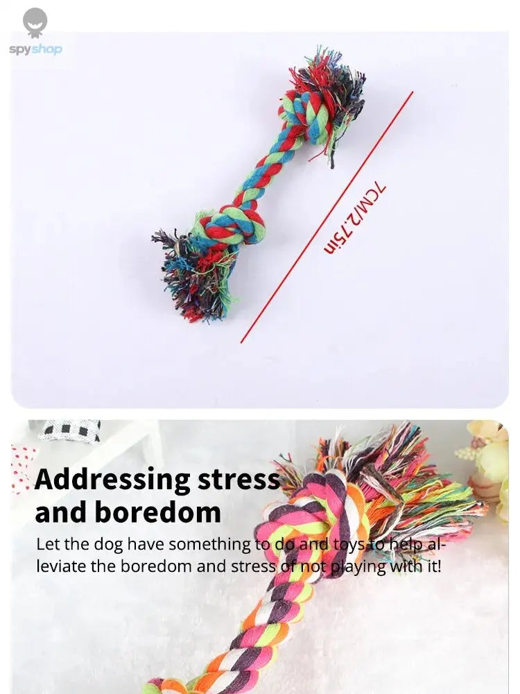 Dog Toy Pet Molar Bite-resistant Cotton Rope Knot for Small Dog Puppy Relieving Stuffy Cleaning Teeth Pet Chew Toys Spy-shop.com