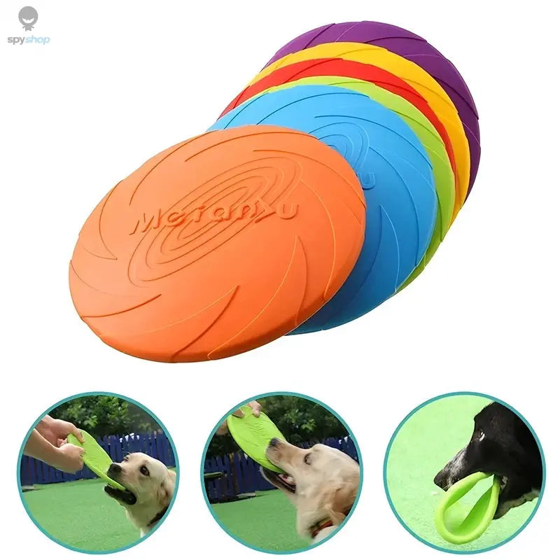 Dog Toys Silicone Flying Disc Fashion Multicolor Resistant Chew Toys Puppy Outdoor Game Trainning Interactive Supplies 
