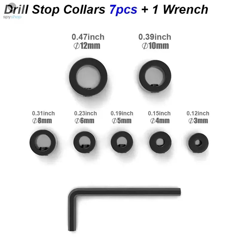 Drill Stoper Collar Set Stop Bit Ring Shaft Limit Metric Lock Steel Press Depth Ajustable Positioner Hole Guide Woodwork Tool Spy-shop.com