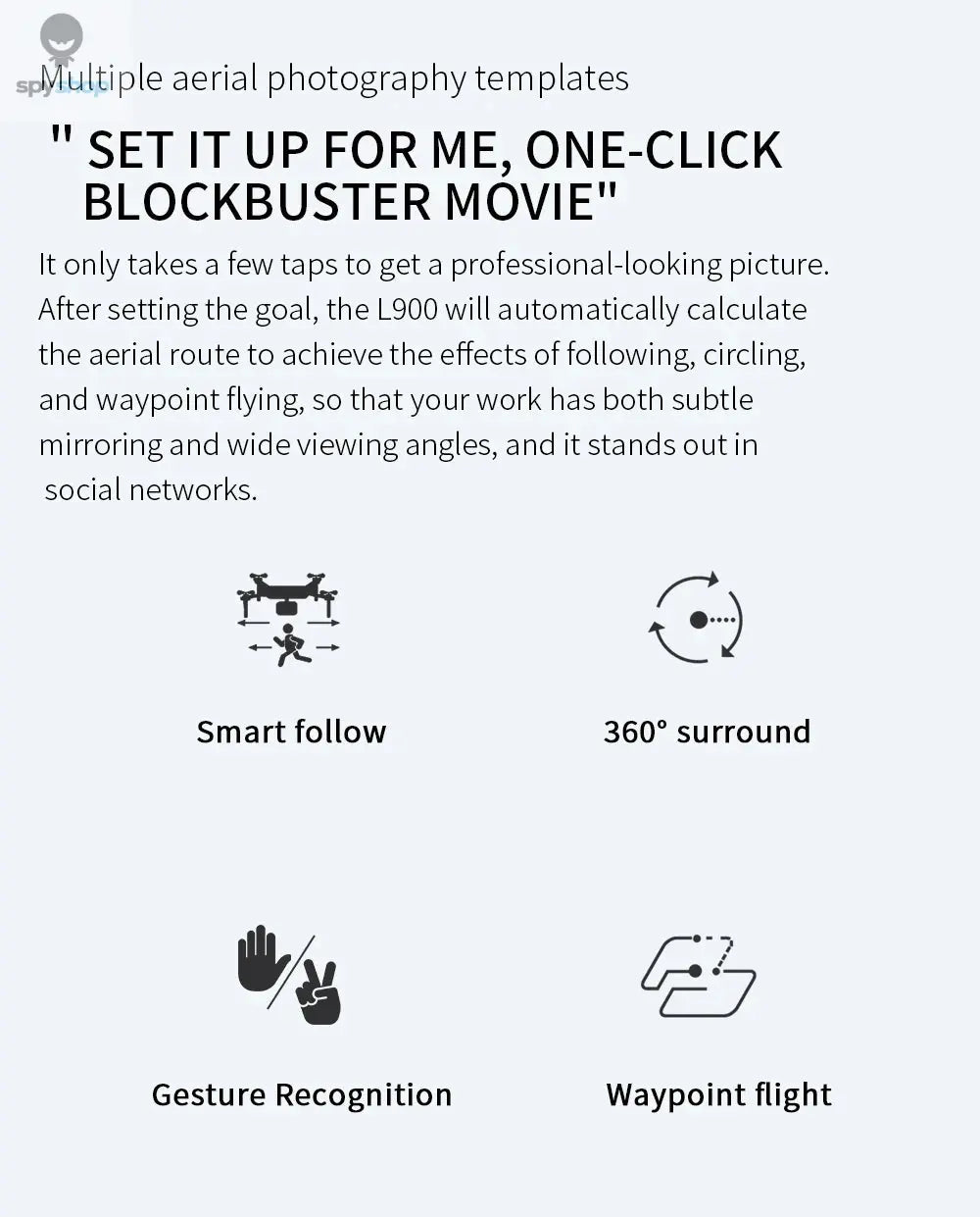 Drone L900 Pro 4K Professional 5G GPS HD Dual Camera Photography Brushless Foldable Quadcopter RC Distance 1.2KM Drones Toys Spy-shop.com