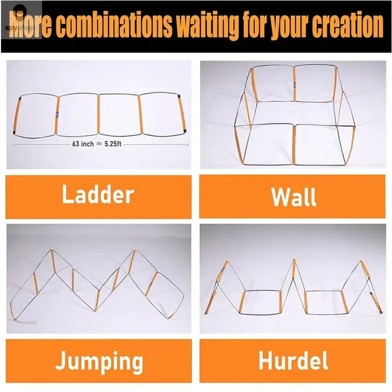 Dual-Purpose Soccer Training Jump Ladder Multifunctional Agility Ladder Speed Training Coordination Footwork Football Equipment Spy-shop.com