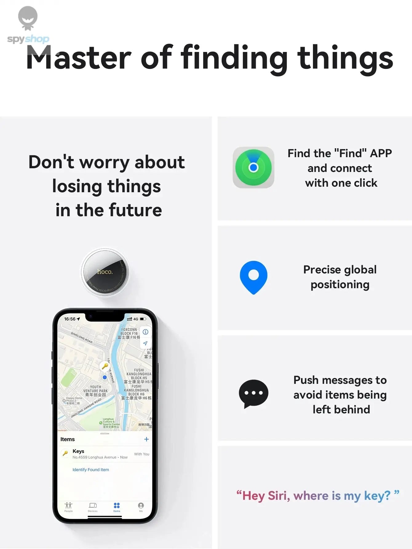 E91 Airtag Bluetooth GPS Smart Trackers Finder intelligent positioning Pet Dog Car key Wallet anti-lost device Find my Spy-shop.com