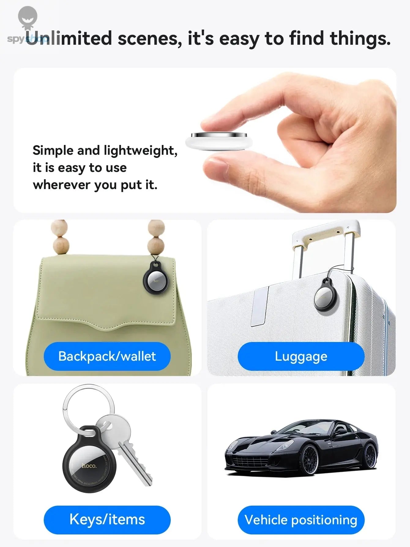E91 Airtag Bluetooth GPS Smart Trackers Finder intelligent positioning Pet Dog Car key Wallet anti-lost device Find my Spy-shop.com