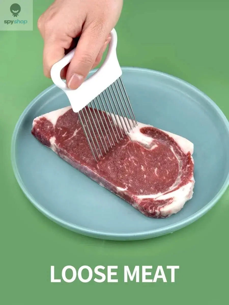 Effortlessly Slice Onions with this 1pc Colorful Onion Slicer Kitchen stainless steel potato chip onion holder Spy-shop.com