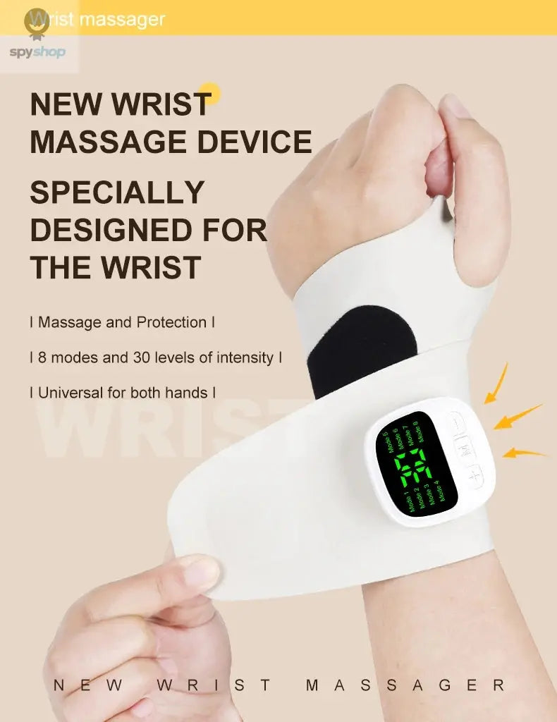 Electric Cordless Wrist Massager USB Rechargeable Vibration Relieves Tenosynovitis Massager for Carpal Tunnel Fatigue Relief 