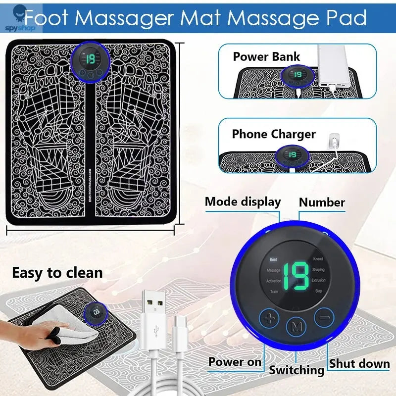 Electric Foot Massager Pad Muscle Massage Relaxation Trainer For Massage Fitness Outdoor Sport Home Family Relax Spy-shop.com