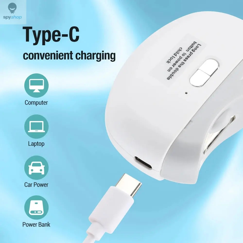 Electric Nail Clipper Grinding and Polishing with Light Automatic Nail Trimmer Rechargeable Nail Cutter Manicure for Baby Adult Spy-shop.com