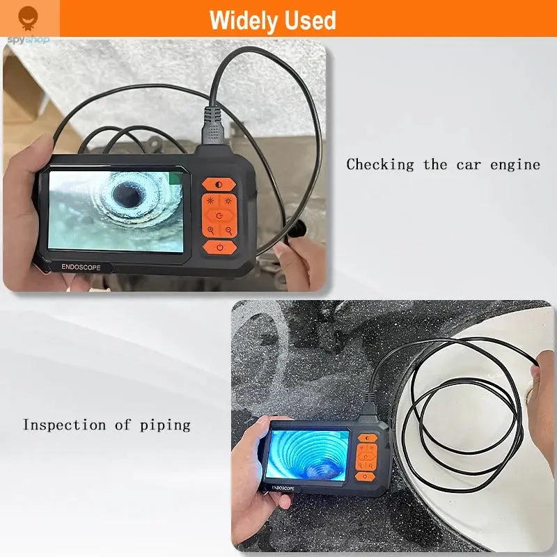 Endoscope Camera 4.3 Inch Screen Replaceable 1-100 Meter Rigid Cable HD1080P 8MM Lens Pipe Inspection USB Borescope LED 2600mAh Spy-shop.com