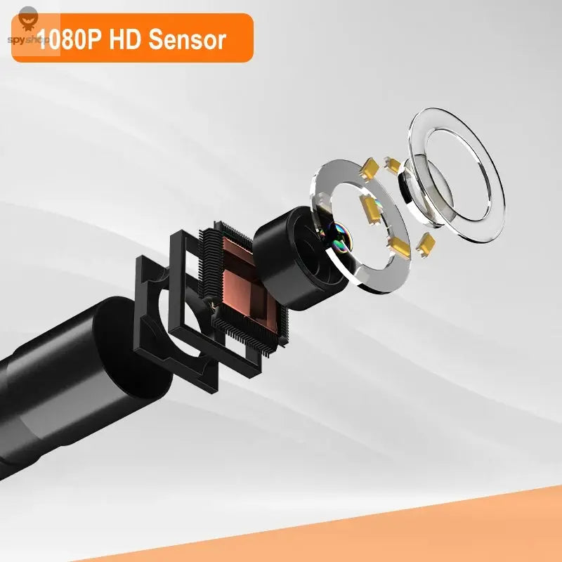 Endoscope Camera 4.3 Inch Screen Replaceable 1-100 Meter Rigid Cable HD1080P 8MM Lens Pipe Inspection USB Borescope LED 2600mAh Spy-shop.com