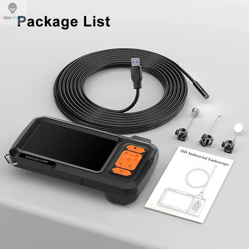 Endoscope Camera 4.3 Inch Screen Replaceable 1-100 Meter Rigid Cable HD1080P 8MM Lens Pipe Inspection USB Borescope LED 2600mAh Spy-shop.com