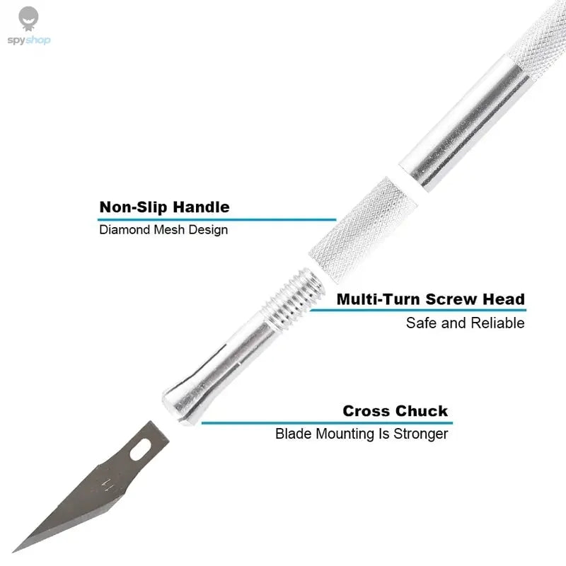 Engraving Non-Slip Metal Knife Kit + 40/10pcs #11 Blades Cutter Craft Knives for Mobile Phone PCB Repair Hand Tools Spy-shop.com