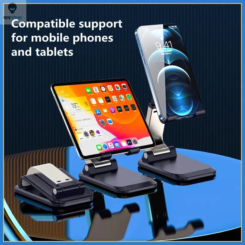 Foldable ABS Desktop Mobile Phone Stand For iPad iPhone 13 X Smartphone Support Tablet Desk Cell Phone Portable Holder Bracket Spy-shop.com