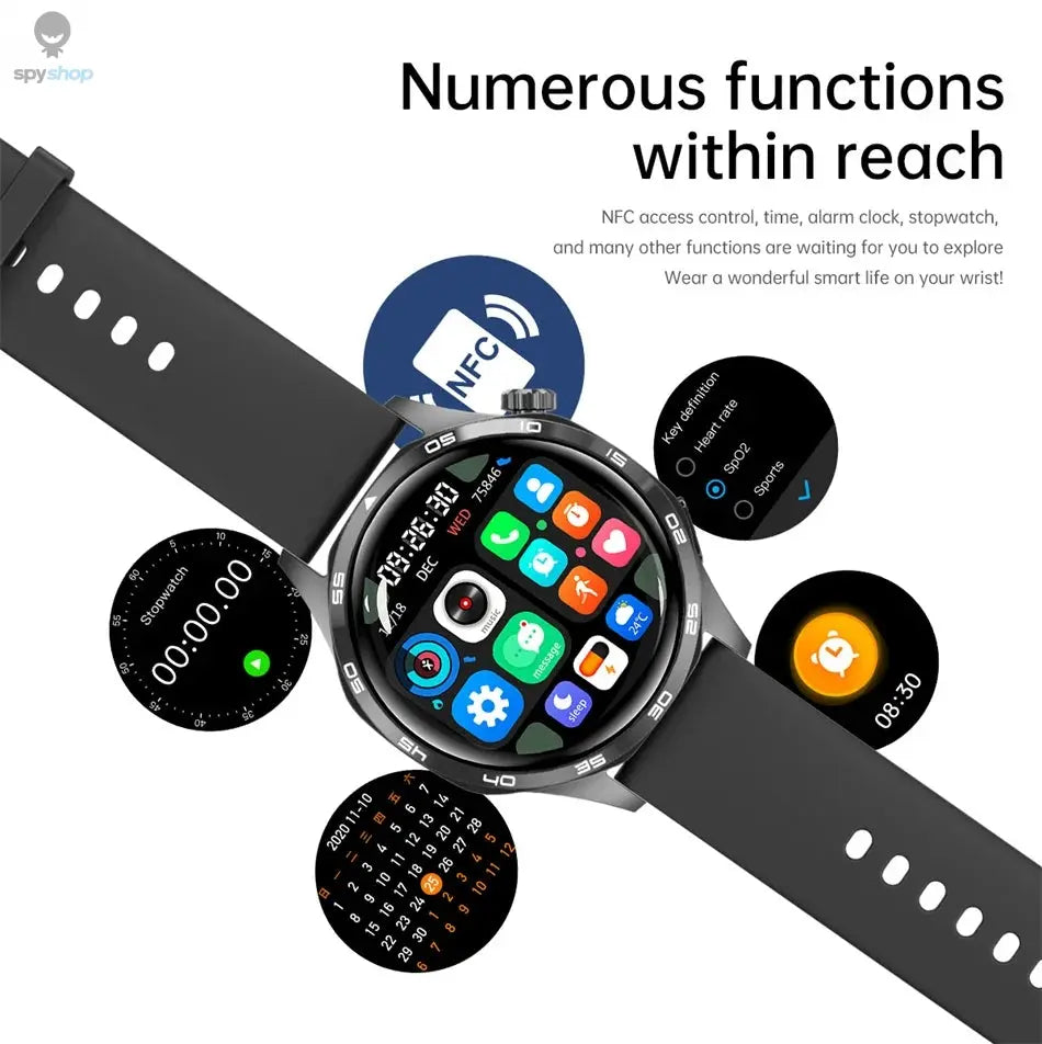 For HUAWEI GT5 Pro GPS NFC Smart Watch Men 360*360 AMOLED Screen Heart rate Bluetooth Call IP67 Waterproof Man Smartwatch 2024 Spy-shop.com