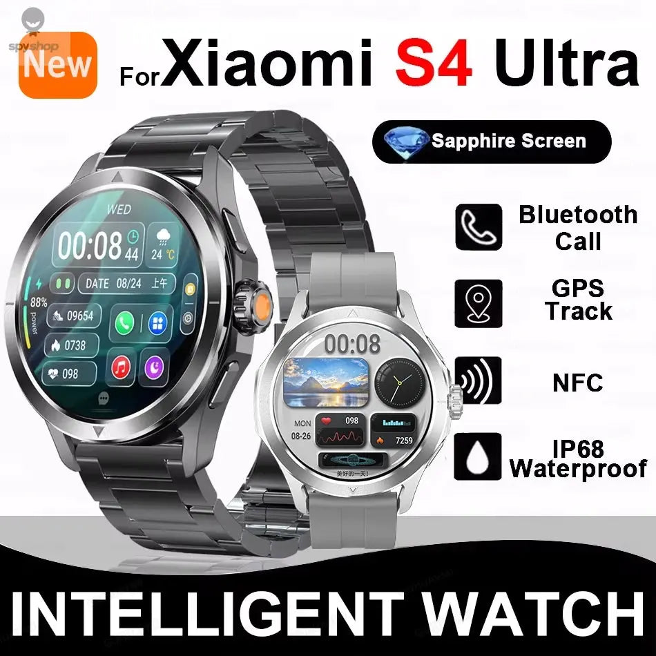 For Xiaomi S4 Ultra Outdoor Sports Smart Watch Men AMOLED Screen NFC GPS Compass Heart rate Waterproof Bluetooth Call SmartWatch Spy-shop.com