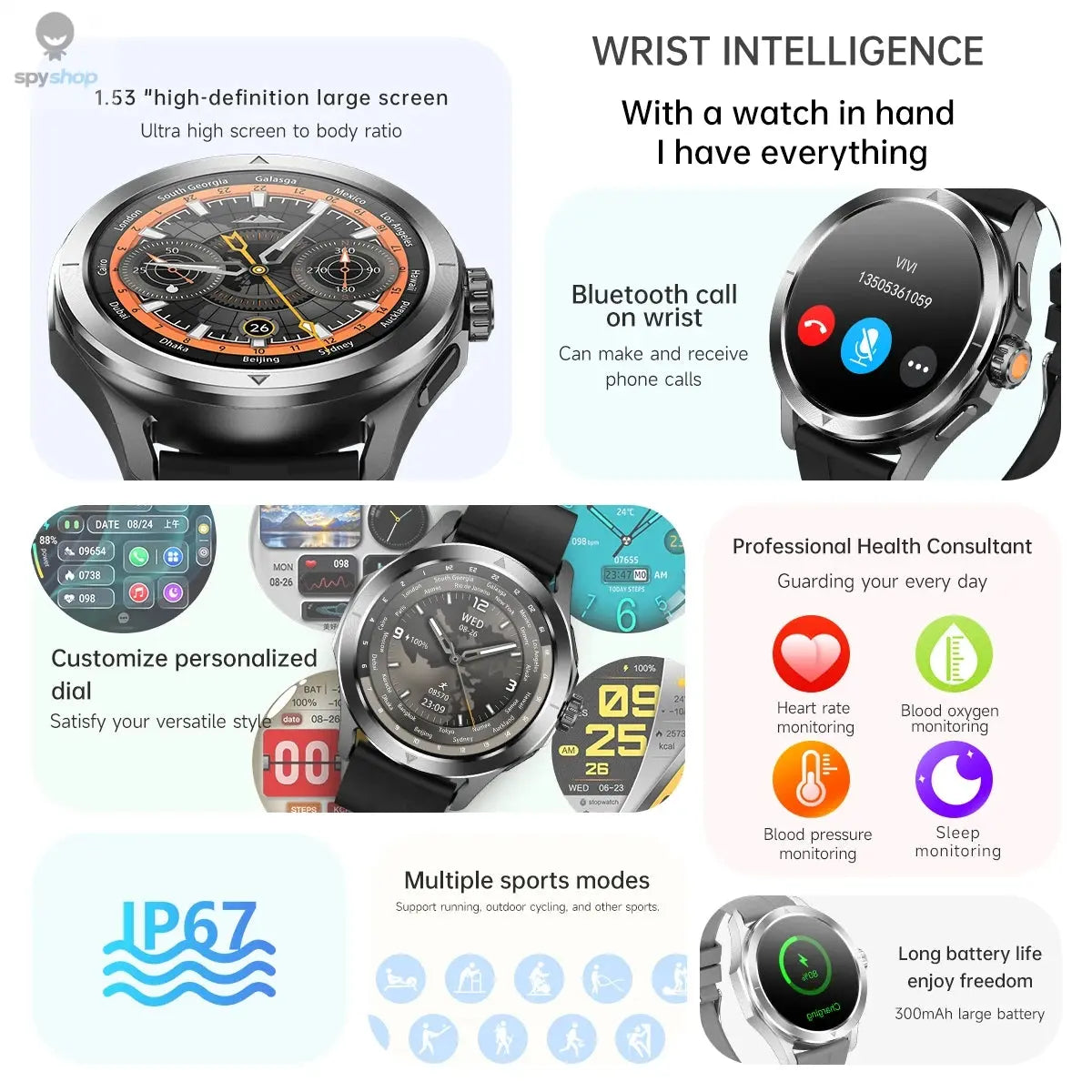 For Xiaomi S4 Ultra Outdoor Sports Smart Watch Men AMOLED Screen NFC GPS Compass Heart rate Waterproof Bluetooth Call SmartWatch Spy-shop.com