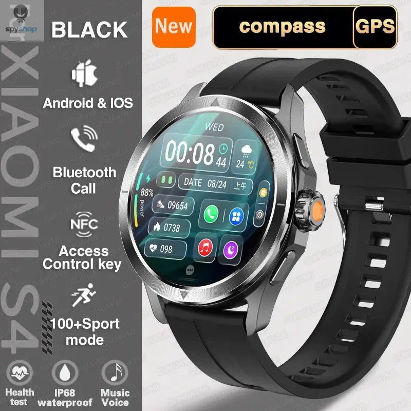For Xiaomi S4 Ultra Outdoor Sports Smart Watch Men AMOLED Screen NFC GPS Compass Heart rate Waterproof Bluetooth Call SmartWatch Spy-shop.com