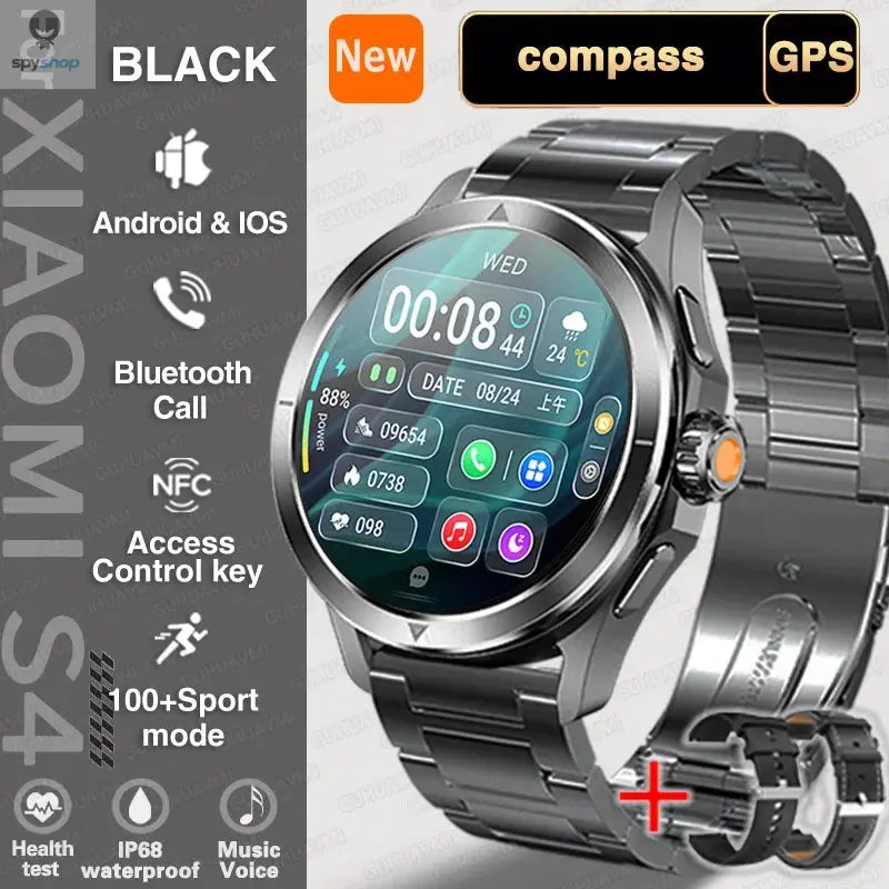 For Xiaomi S4 Ultra Outdoor Sports Smart Watch Men AMOLED Screen NFC GPS Compass Heart rate Waterproof Bluetooth Call SmartWatch Spy-shop.com