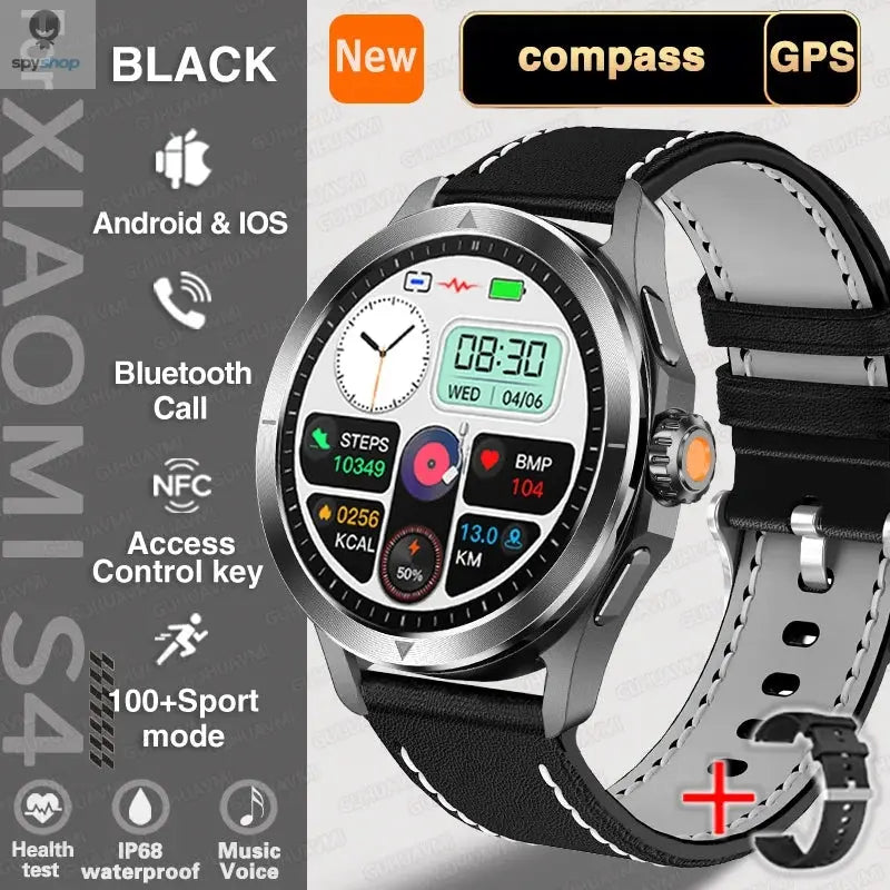 For Xiaomi S4 Ultra Outdoor Sports Smart Watch Men AMOLED Screen NFC GPS Compass Heart rate Waterproof Bluetooth Call SmartWatch Spy-shop.com