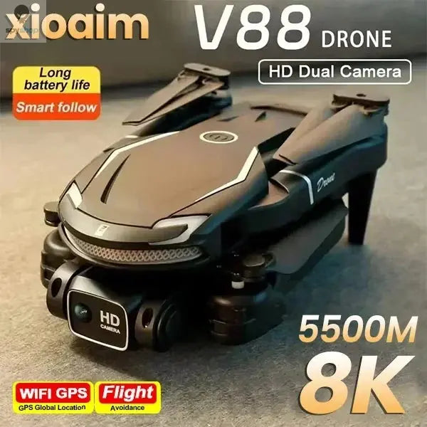 For Xiaomi V88 Drone 8K 5G GPS Professional HD Aerial Photography Remote Control Aircraft HD Dual Camera Quadcopter Toy UAV Spy-shop.com