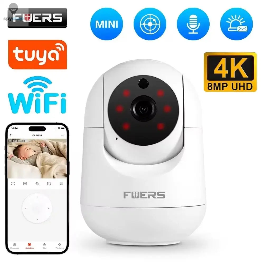 Fuers 5MP WiFi Camera Tuya Smart Home Indoor Wireless IP Surveillance Camera AI Detect Automatic Tracking Security Baby Monitor Spy-shop.com