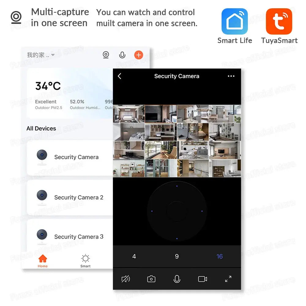 Fuers 5MP WiFi Camera Tuya Smart Home Indoor Wireless IP Surveillance Camera AI Detect Automatic Tracking Security Baby Monitor Spy-shop.com
