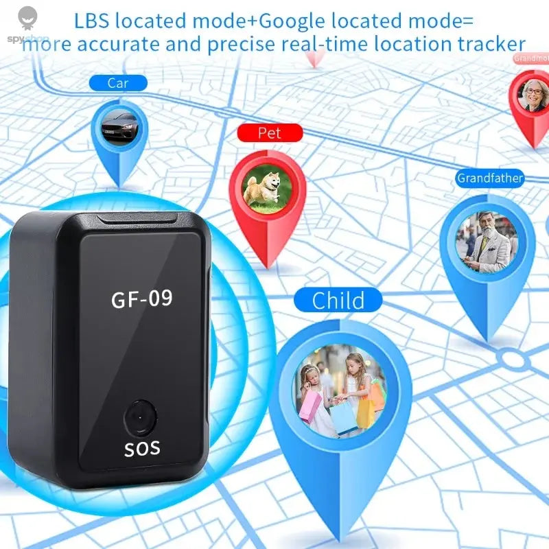 GF09 GSM Tracker with Voice Recording Free LiveLBS WlFl Location Tracking APP Auto Callback SpyDevice for Girlfriend Spy-shop.com