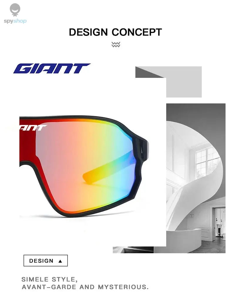 GIANT Top Seller Cycling Glasses UV400 Anti Fog REVO Lenses HD Clarity CE/ANSI Certified Cateye Design MTB/Road Bike man women 