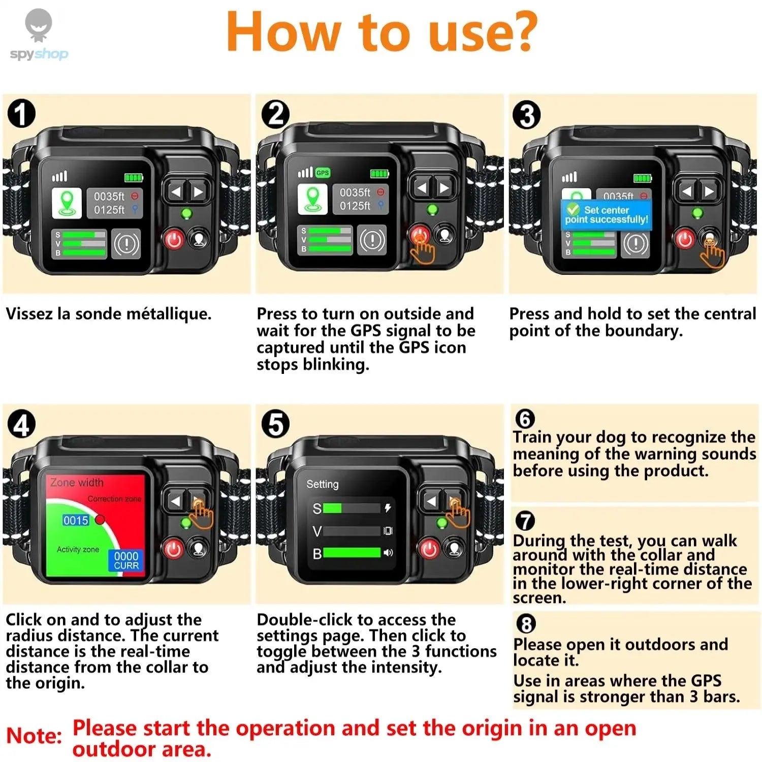 GPS Wireless Dog Fencing System - Electric dog fencing with GPS Electric Satellite Technology, Pet Fencing System Range 15 ~ 200 Spy-shop.com