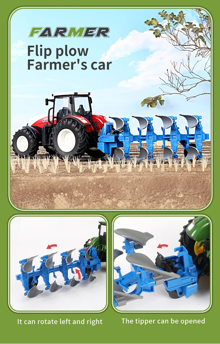 RC Farm Tractor Models & Separate Accessories, 1:24 Range