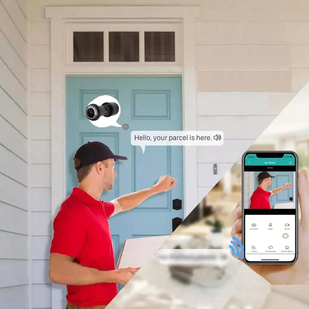 14mm Door Camera Tuya Video Peephole 2.4G / 5G Wifi Camera Mini Motion Detection Door Viewer Video Eye ONVIF RTSP Home Security