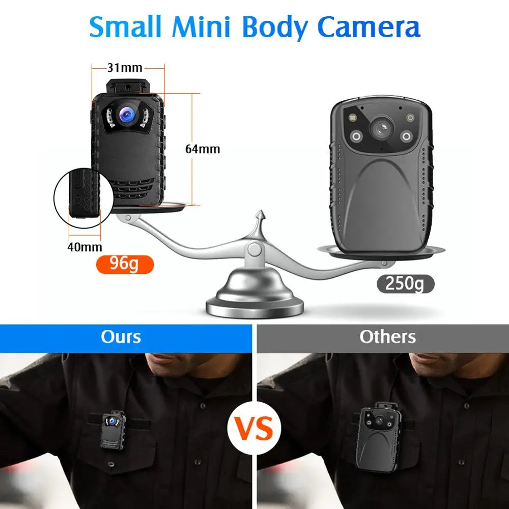 BOBLOV N9 Mini Camera Police Full HD 1296P Body Mounted Camera Small Portable Night Vision BodyCam 128GB/258GB Camera Mini