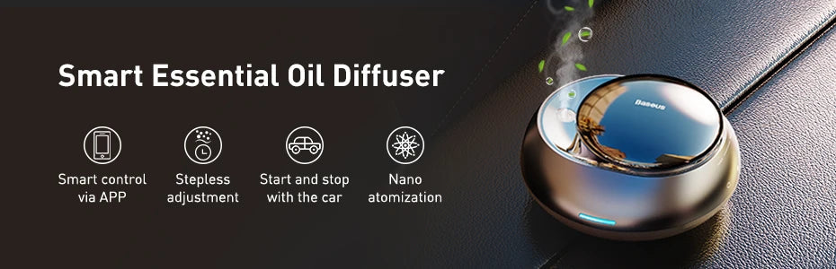 Baseus Car Diffuser Humidifier Auto Air Purifier Aromo Air Freshener with LED Light For Car Aroma Aromatherapy Diffuser 