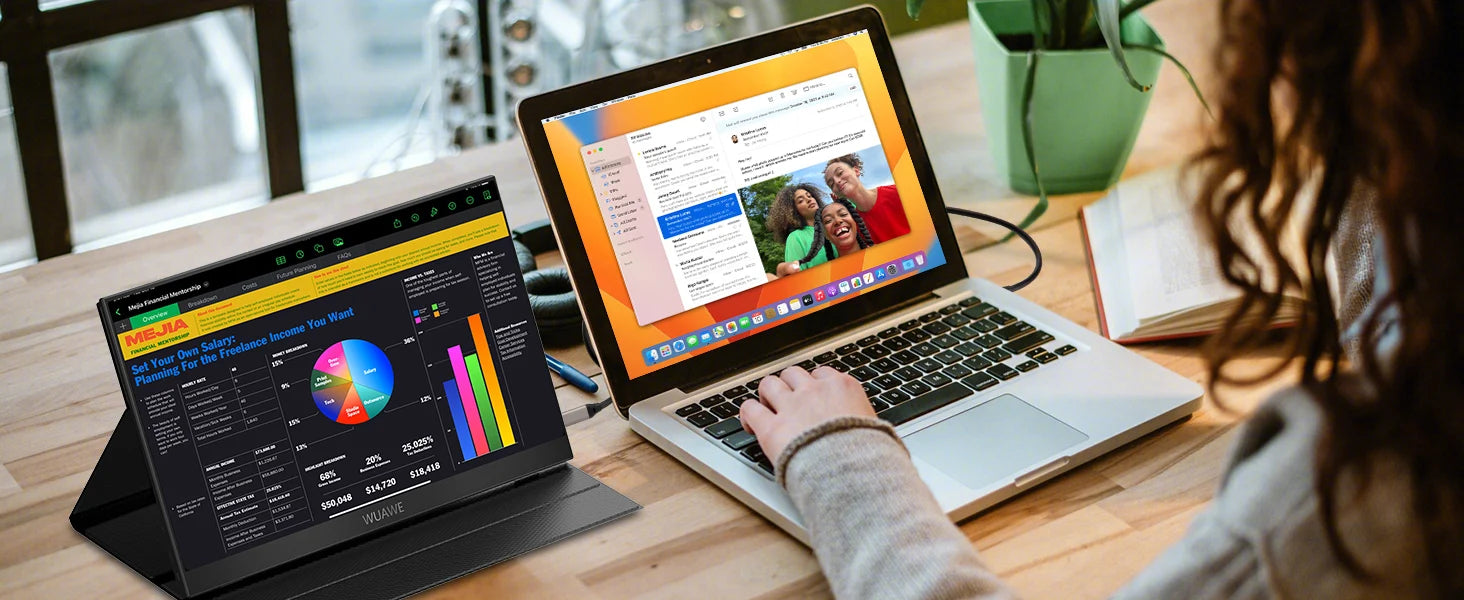 Monitor Portátil 15,6 Polegadas 1080P USB-C HDMI Ecrã Externo
