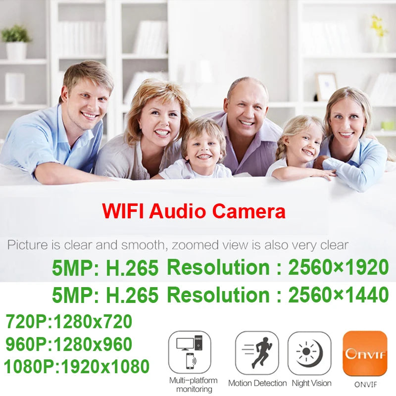Mini WiFi Security Camera 1080P with 180° Panoramic View & Audio