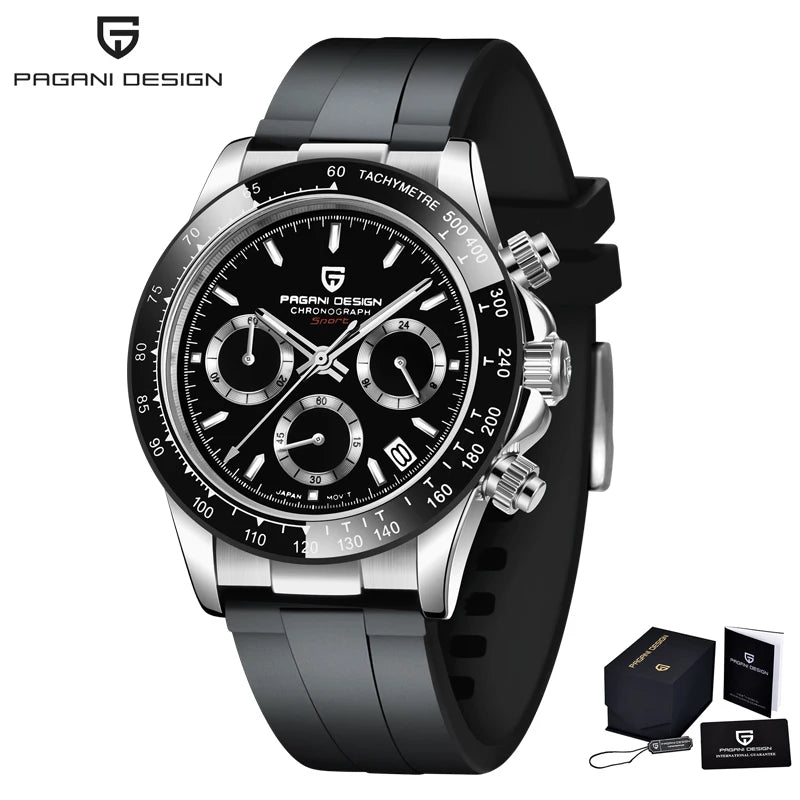 Meteorite Dial Men's Luxury Quartz Chronograph Watch