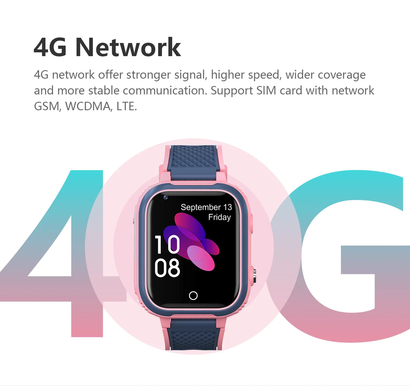 Relógio Inteligente 4G para Crianças com GPS, WiFi, Videochamada, SOS, Câmara e Rastreador