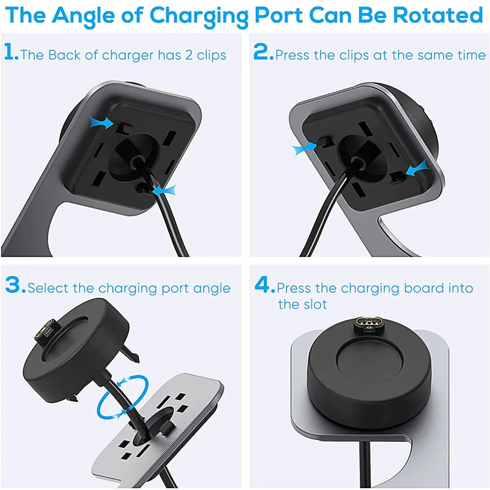 Lader for Garmin Instinct/ Vivoactive 3 4 4S Fenix 8/5 Plus/6 6X Pro/ 7 7S 7X, lading av Forerunner 245 645 og Garmin Venu 2 2S