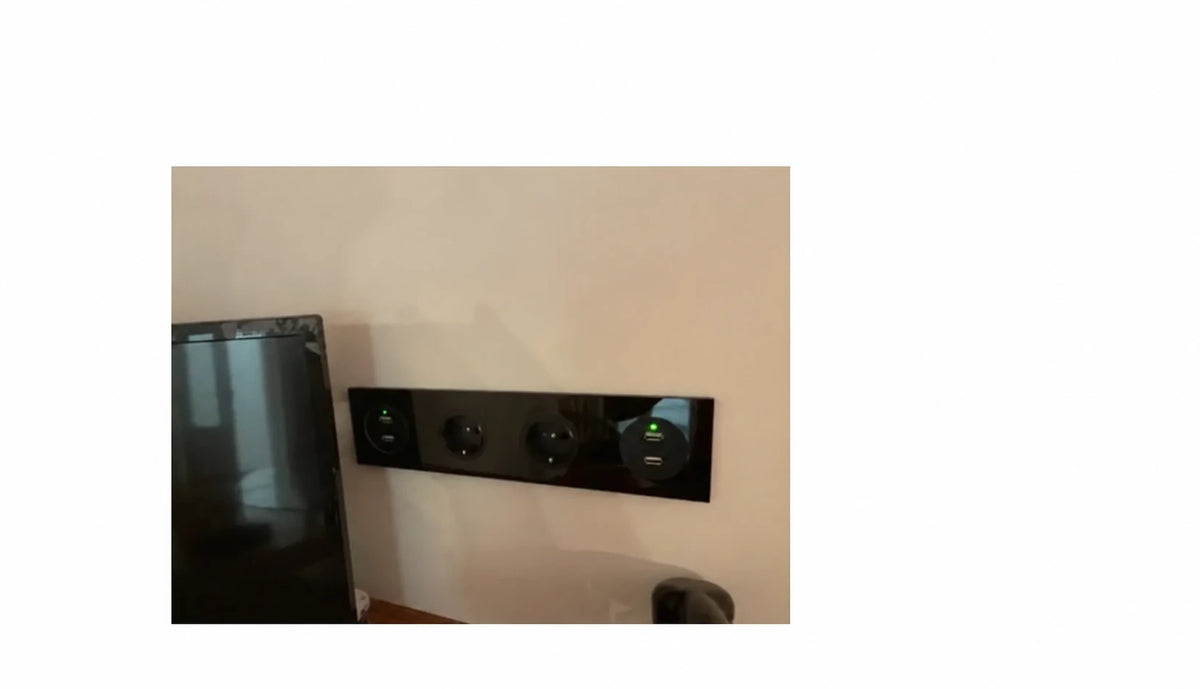 Opções de interruptores de parede modulares L6 em vidro preto