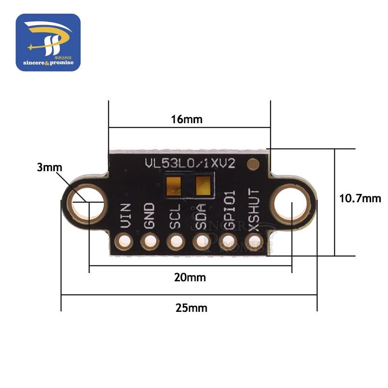VL53L1X Time-of-Flight Distance Sensor Module