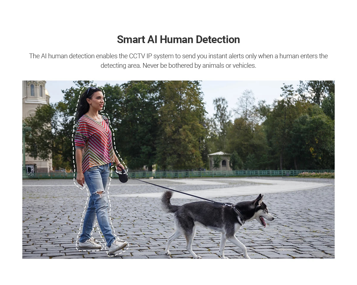 ANNKE Sistem de supraveghere video cu WiFi cu NVR 5MP, camere IP 3MP, înregistrare audio, camere de securitate, AI Detection, CCTV kit